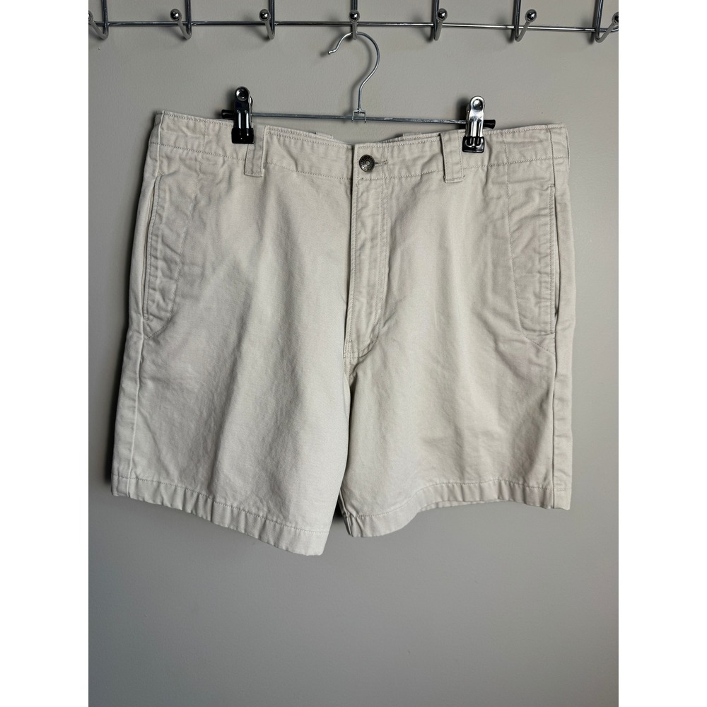 Hilfiger Mens Beige Premium Vintage Denim Shorts 34 Y2K Preppy Casual Khaki